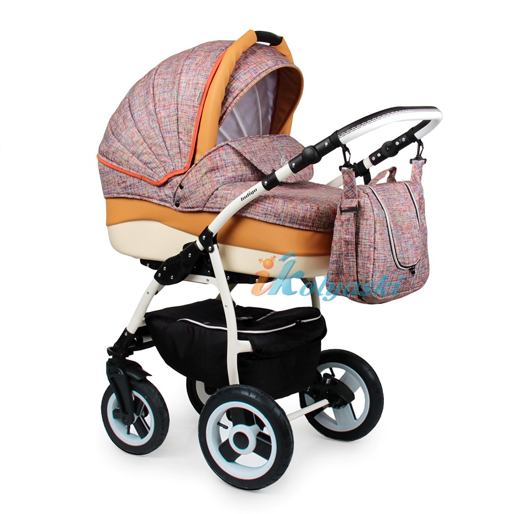 Детская модульная коляска для новорожденных Indigo Camila 17 S F 3 в 1 с автокреслом-переноской, коляска 3в1 Индиго Камила, цвет Cs06