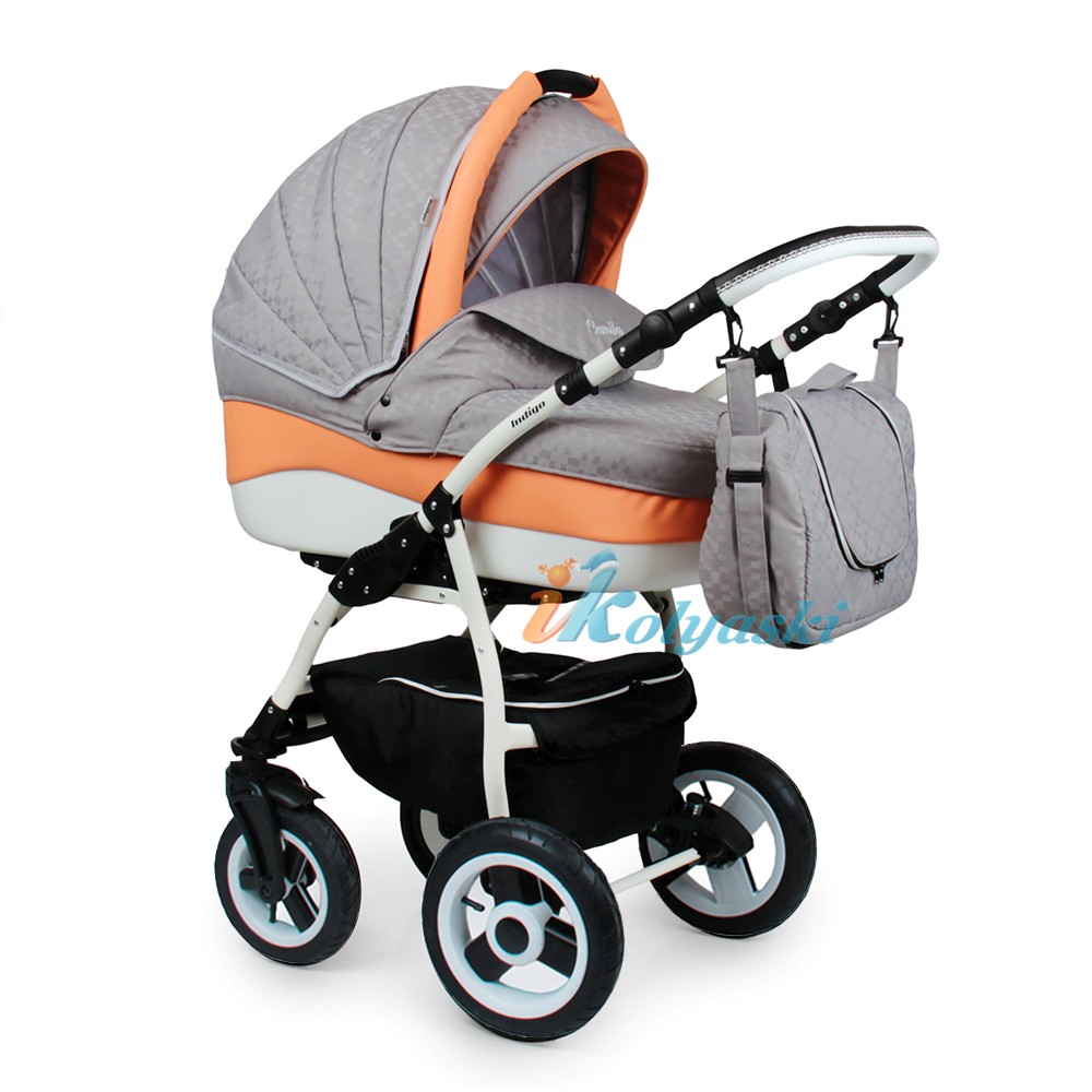 Детская модульная коляска для новорожденных Indigo Camila 17 S F 3 в 1 с автокреслом-переноской, коляска 3в1 Индиго Камила, цвет Cs09