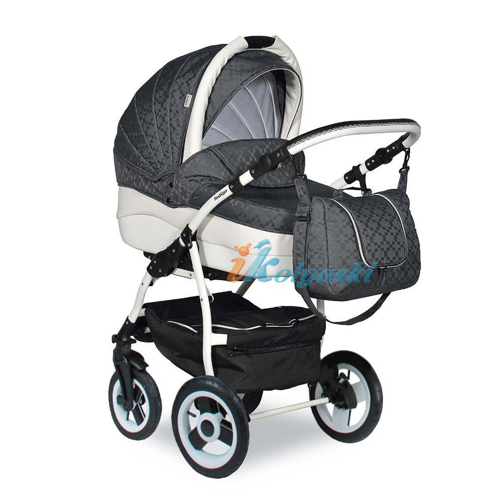 Детская модульная коляска для новорожденных Indigo Camila 17 S F 3 в 1 с автокреслом-переноской, коляска 3в1 Индиго Камила, цвет Cs11