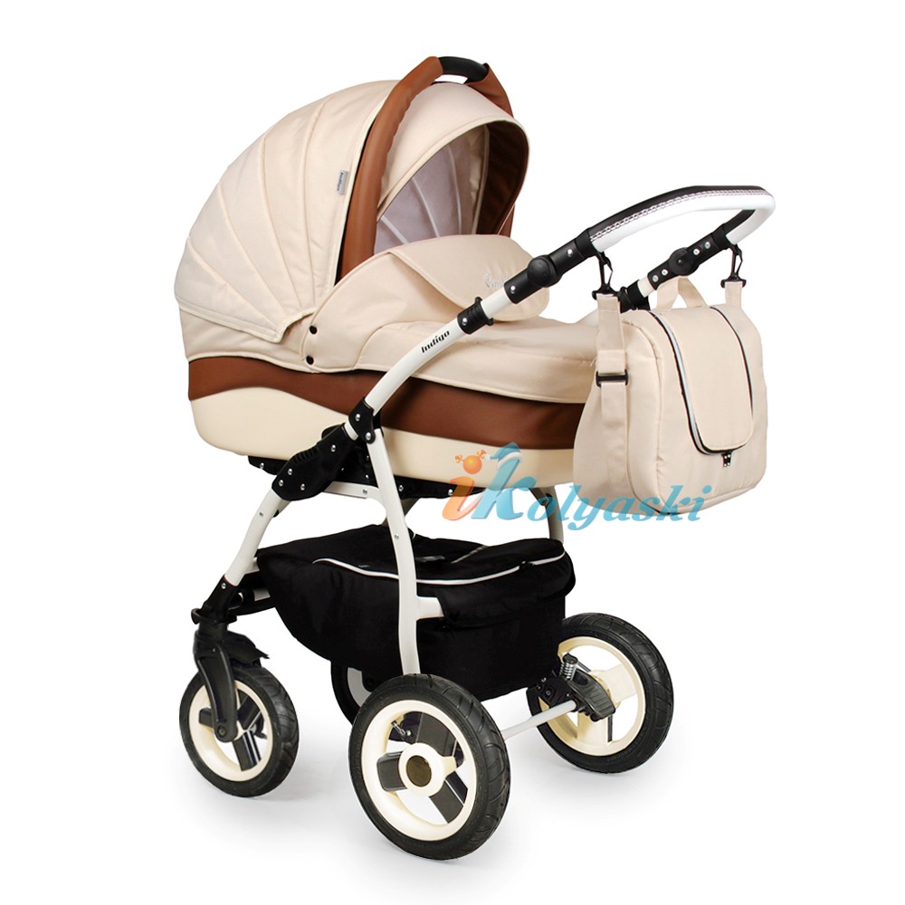 Детская модульная коляска для новорожденных Indigo Camila 17 S F 3 в 1 с автокреслом-переноской, коляска 3в1 Индиго Камила, цвет Cs13