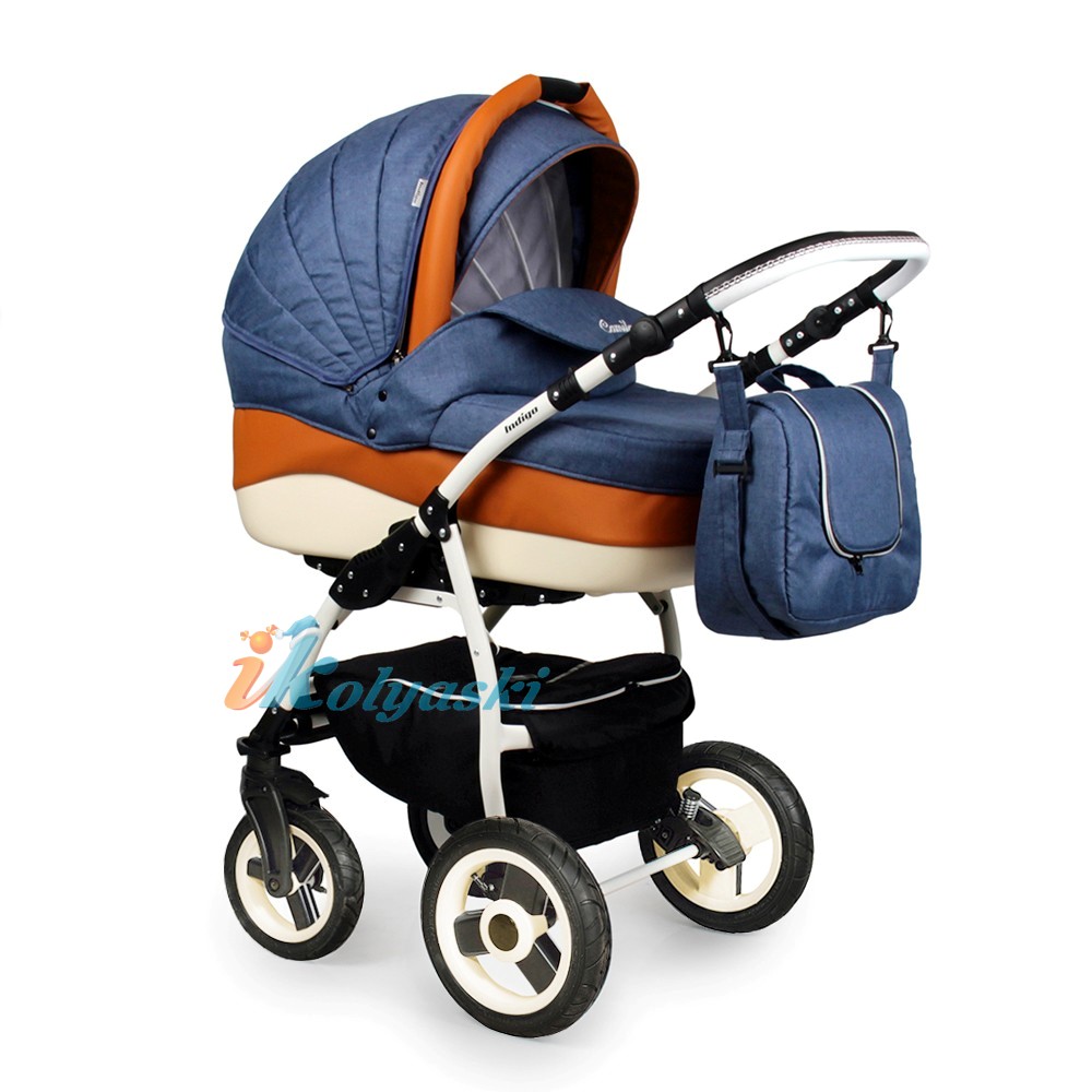 Детская модульная коляска для новорожденных Indigo Camila 17 S F 3 в 1 с автокреслом-переноской, коляска 3в1 Индиго Камила, цвет Cs14