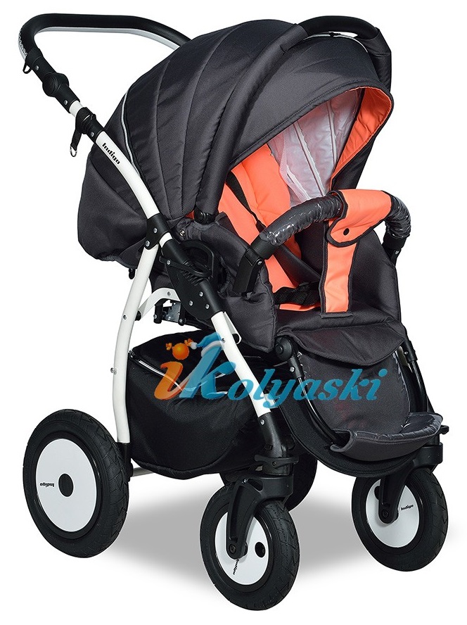 Детская коляска для новорожденных 3 в 1 на поворотных колесах Slaro Indigo F - Сларо Индиго, коляска с автокреслом, цвет 26