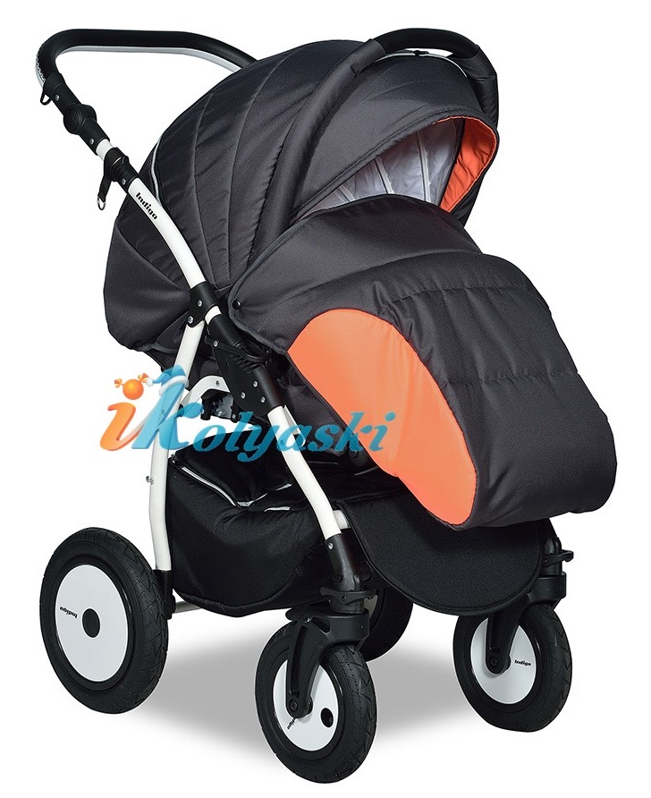 Детская коляска для новорожденных 3 в 1 на поворотных колесах Slaro Indigo F - Сларо Индиго, коляска с автокреслом, цвет 26