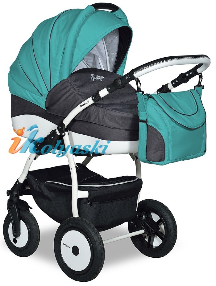 Детская универсальная коляска Slaro Indigo, 2 в 1,  коляска для новорожденных, коляска на поворотных колесах, на 360º, колеса надувные, производство Польша, коляски для новорожденных, коляска для новорожденных интернет магазин, коляска для новор