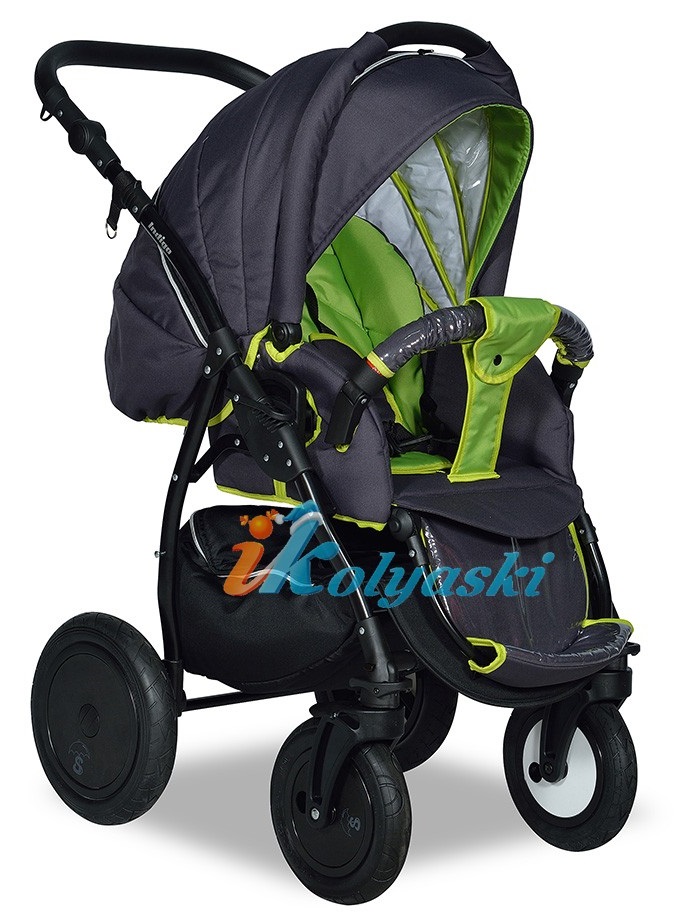 Детская коляска для новорожденных 3 в 1 на поворотных колесах Slaro Indigo F - Сларо Индиго, коляска с автокреслом, цвет 34