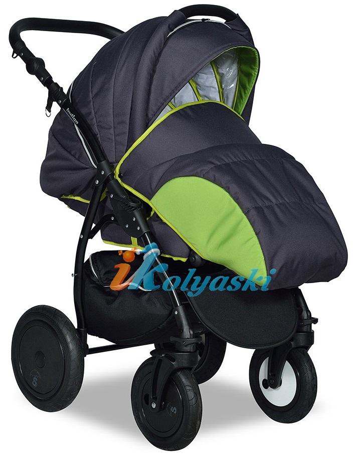 Детская коляска для новорожденных 3 в 1 на поворотных колесах Slaro Indigo F - Сларо Индиго, коляска с автокреслом, цвет 34