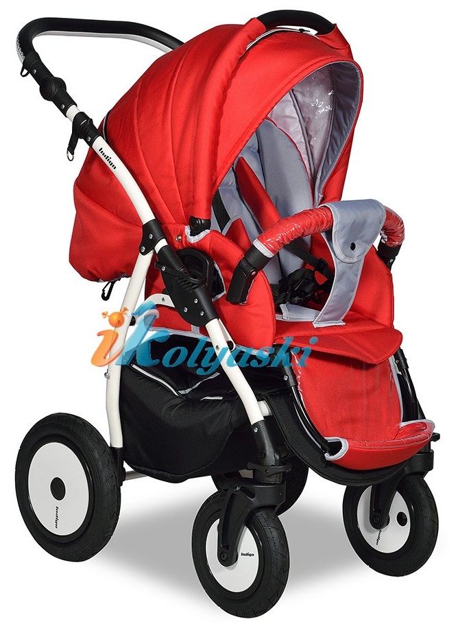 Детская коляска для новорожденных 3 в 1 на поворотных колесах Slaro Indigo F - Сларо Индиго, коляска с автокреслом, цвет 38