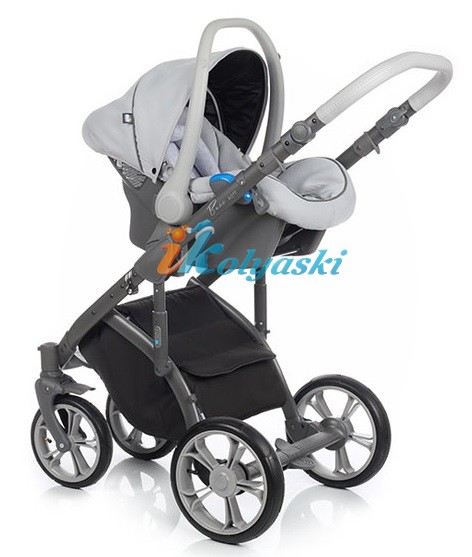 Roan Bass Soft 3 в 1, детская коляска для новорожденных, на поворотных колесах, 3 в 1 Roan Bass Soft  - Роан Басс шасси Софт, обшивка люльки эко-кожа или ткань