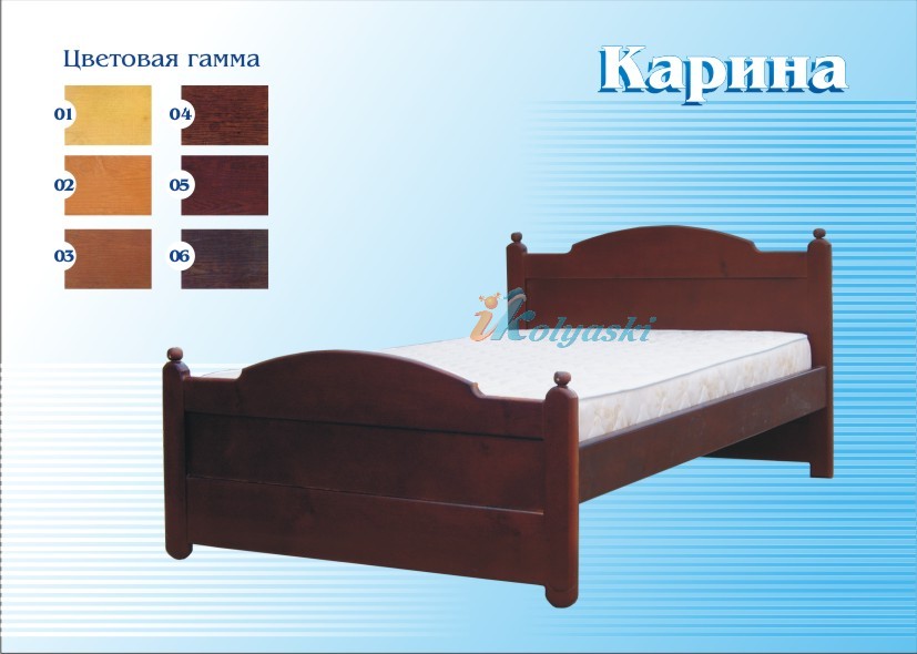 Детская кровать от 3 лет Карина, подростковая кровать Карина, полутораспальная кровать Карина, двуспальная кровать Карина, фирма Меб-ЕГРА, цвет и размер на выбор