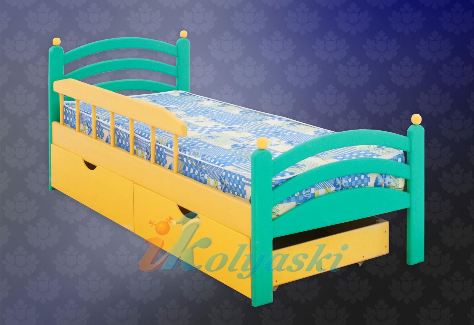 Детская кровать Сказка с бортиками и 2 выкатными ящиками, массив сосны, фирма Меб-ЕГРА.  Кровать детская Сказка, детская кровать с бортиками, детский кровать, детские кровати, кровать в детскую, кровать с, кровать с бортиками, кровать с ящиками,  купить детскую кровать, детская кровать от, детский кровать фото, детская кровать фото, кровати