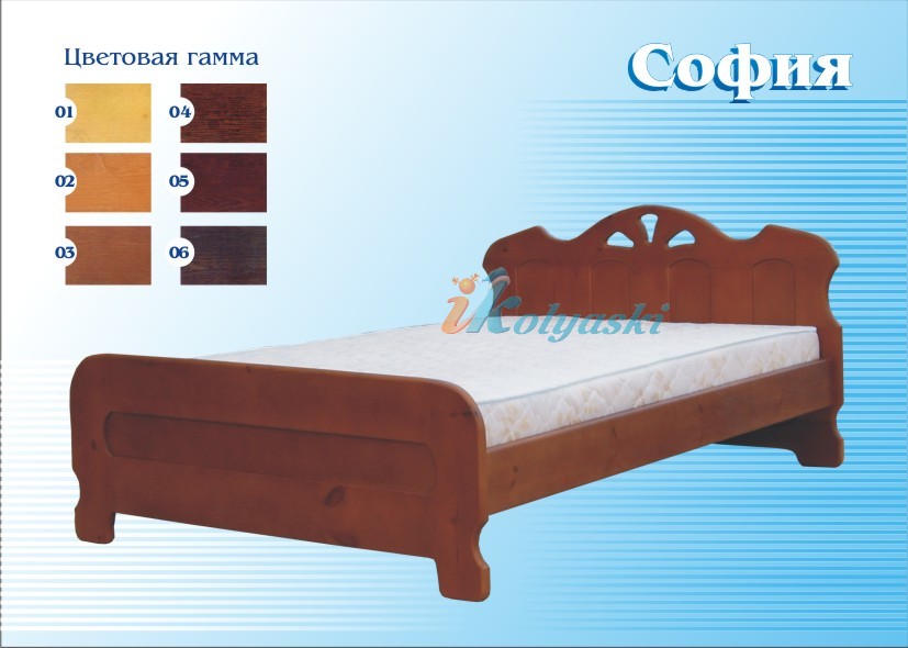 Детская кровать София с 2 выкатными ящиками, подростковая кровать, полутораспальная кровать, двуспальная кровать, фирма Меб-ЕГРА, размер и цвет на выбор