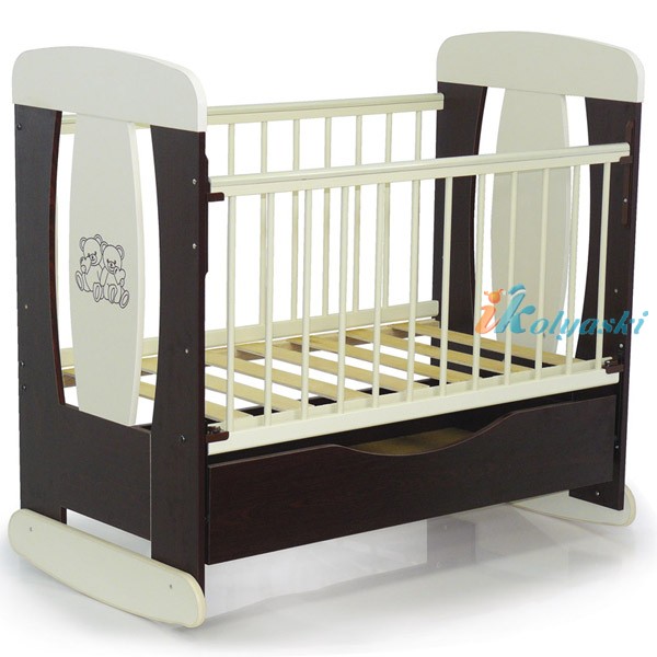Кроватка детская с универсальным маятником и ящиком, кроватка для новорожденных, 120*60. Венеция, Топотушки, комбинированная по цвету