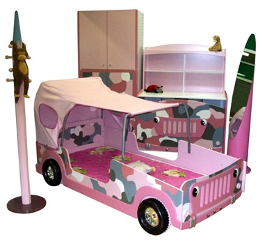 детская меьель для девочки, комплект детской мебели с кроватью машиной джип