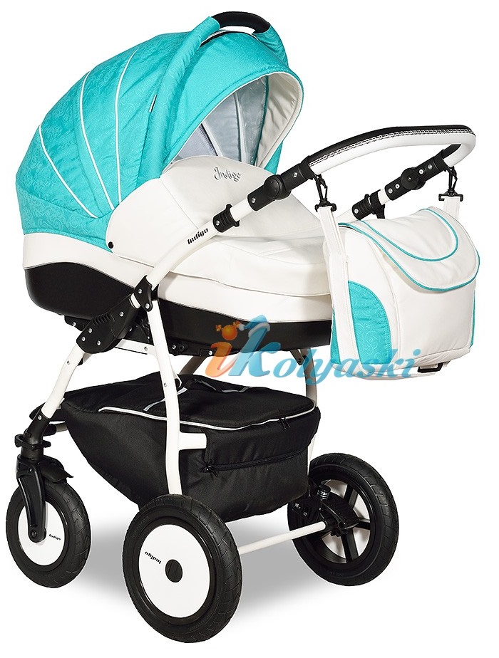 Детская универсальная модульная коляска Slaro Indigo 17 S+F,  коляска для новорожденных 3 в 1 с автокреслом-переноской