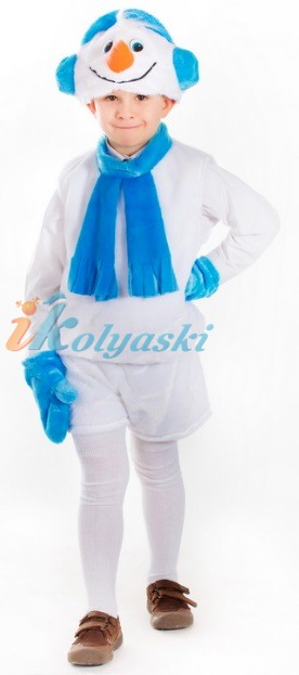 детский новогодний  карнавальный костюм Снеговика