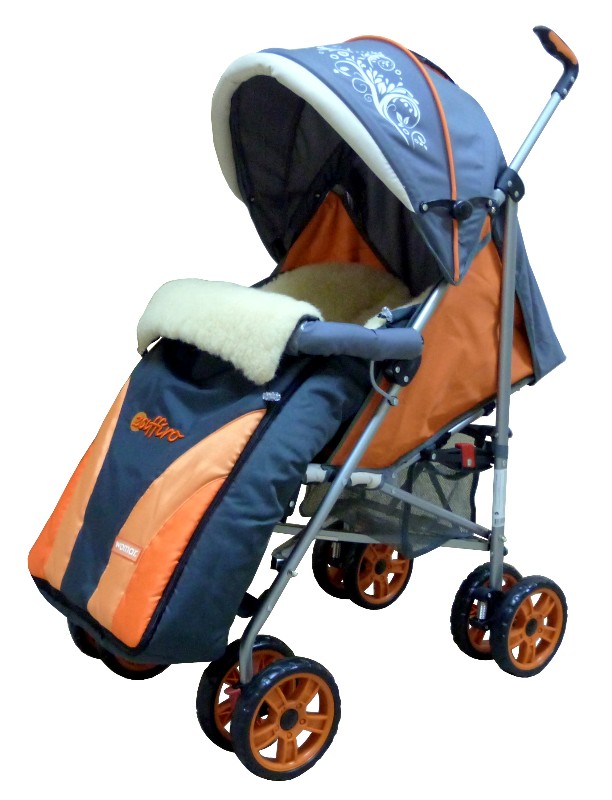 Детская коляска-трость Emily Elite - Эмили Элит, артикул Е1265-С4 , код 138397,  цвет серый с оранжевым и бежевым, детская коляска, легкая коляска