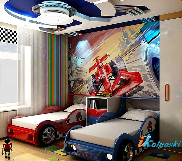 Детская кровать-машина. Кровать - Гоночная машина Макларен, Mc Laren Racing Car, красный, купить кровать-машину, красная, кровать машина для мальчиков, детская кровать-машина, кровать машина