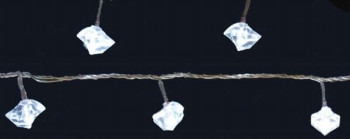 Новогодняя электрогирлянда Кубики льда LED светодиодная белый цвет, в ПВХ упаковке, 36 ламп, прозрачный провод, длина 5,1 м+1,5 метра шнур до розетки, артикул Е70275