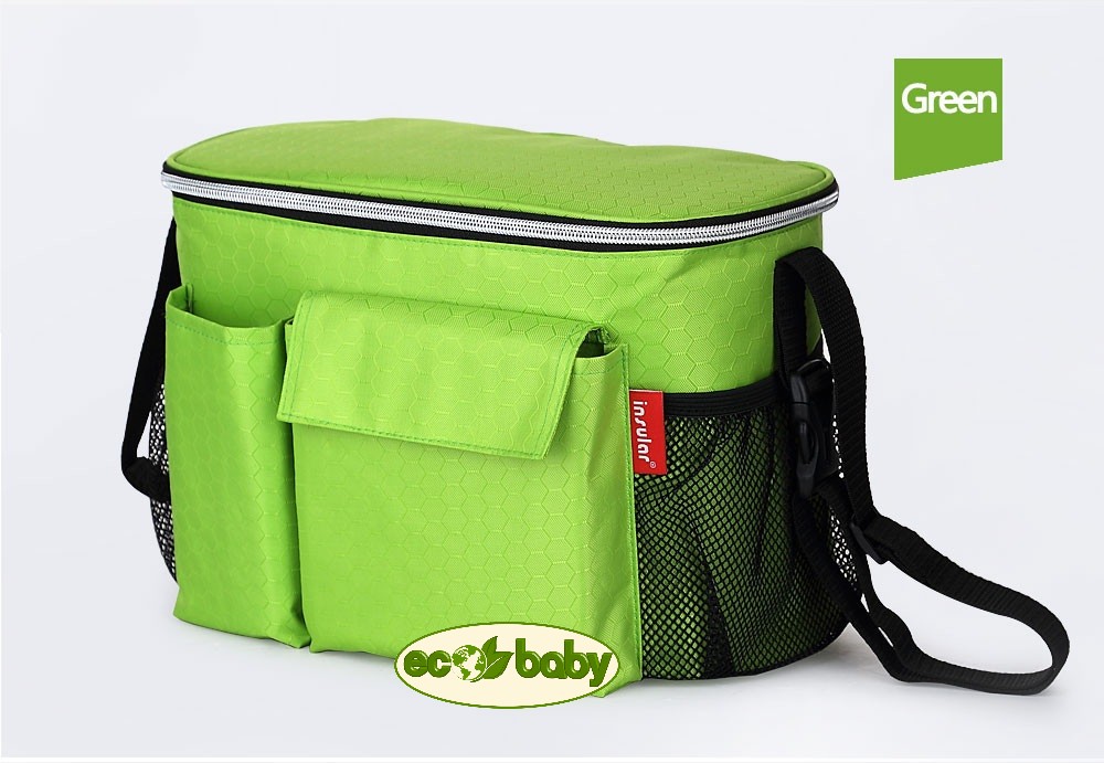 Термосумка для детской коляски, сумка для мамы на коляску Ecobaby, модель Insular, артикул ЕС-002, цвет Green - Зеленый