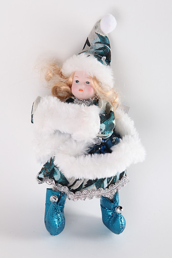 Новогоднее елочное украшение,  оригинальная елочая игрушка ручной работы ДЕВОЧКА ЭЛЬФ, мягкая, 18 см, 3 цвета,  артикул Е92287, Snowmen