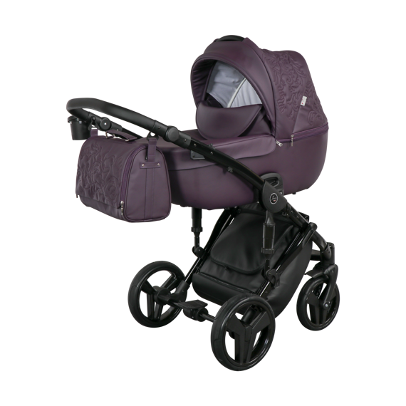 Junama Enzo 3 в 1 коляска для новорожденных - модная новинка 2018. Экокожа с отделкой вышивкой, цвет  JME-03