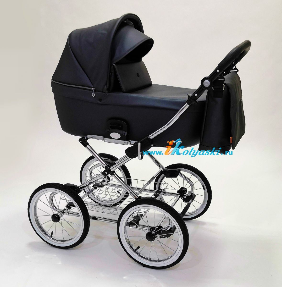 Roan Coss Classic коляска для новорожденных 3 в 1 на больших колесах новые цвета 2020 - купить в интернет-магазине Иколяски в Москве с доставкой по РФ - цвет Black Pearl