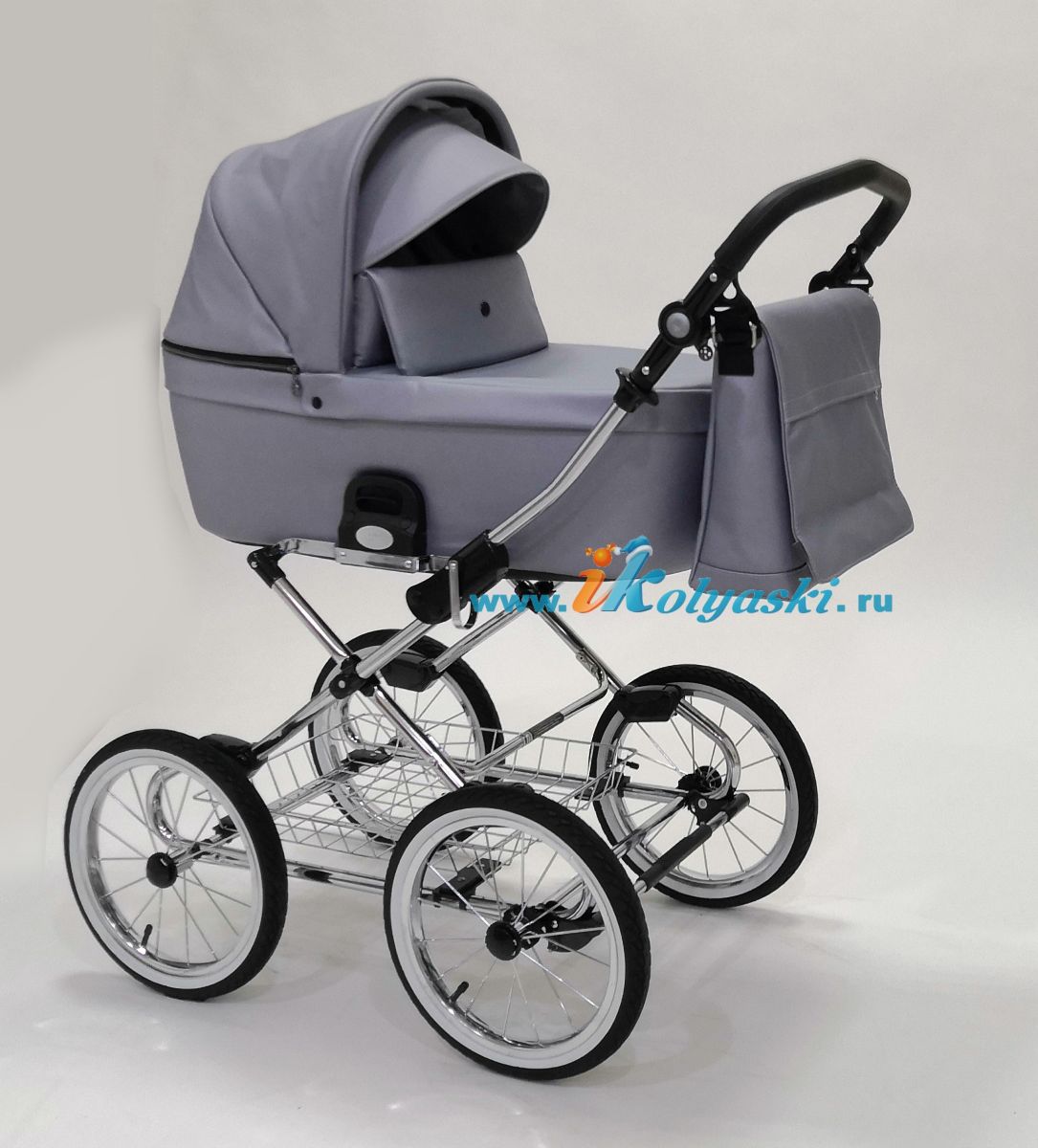 Roan Coss Classic коляска для новорожденных 3 в 1 на больших колесах новые цвета 2020 - купить в интернет-магазине Иколяски в Москве с доставкой по РФ - цвет Grey Pearl