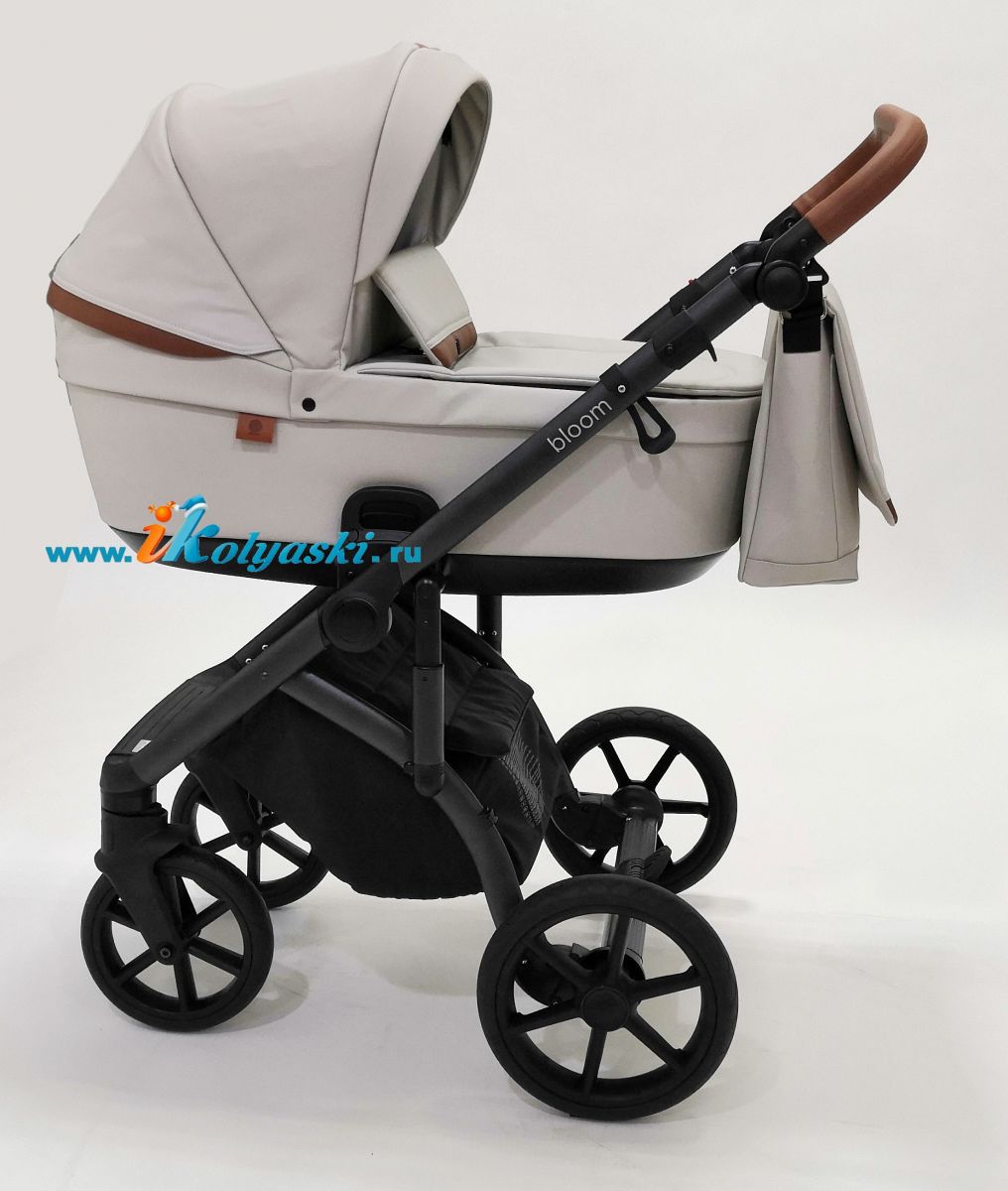 Roan Bloom 3 в 1 детская коляска для новорожденного на гелиевых бескамерных поворотных колесах с прогулочным блоком и автокреслом - купить в интернет-магазине в Москве с доставкой по РФ - цвет  Island Stone