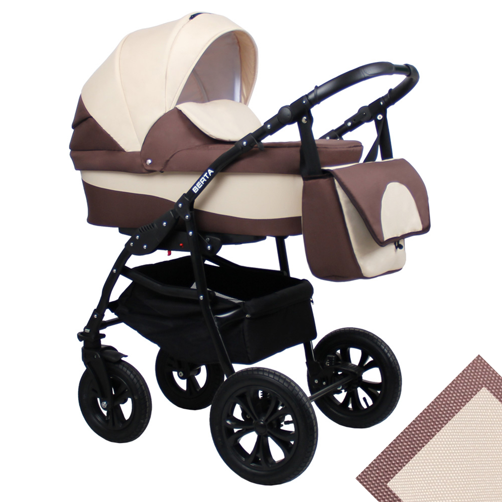 Детская коляска для новорожденных 2 в 1 на поворотных колесах, модульная коляска с прогулочным блоком Alis Berta, Алис Берта. Цвет Be-03