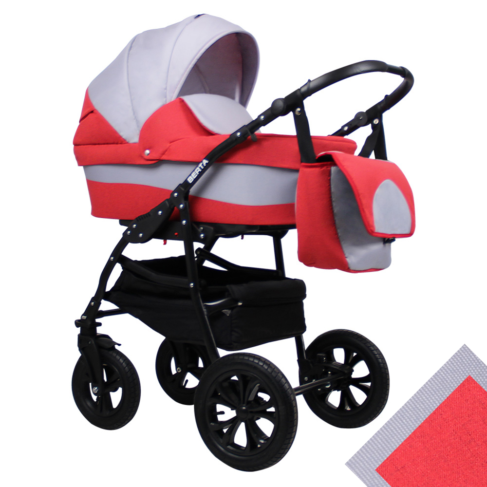 Детская коляска для новорожденных 2 в 1 на поворотных колесах, модульная коляска с прогулочным блоком Alis Berta, Алис Берта. Цвет Be-04