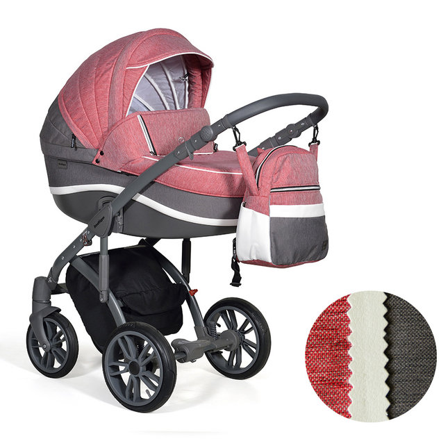 Детская коляска для новорожденных 3 в 1 Indigo CAIMAN Active F на поворотных колесах с автокреслом, цвет Cm-04