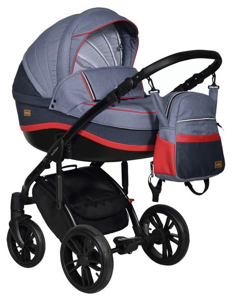 Детская коляска для новорожденных 3 в 1 Indigo CAIMAN Active F на поворотных колесах с автокреслом