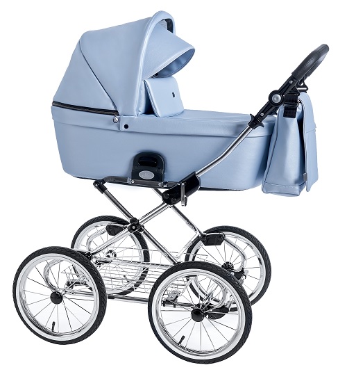 Roan Coss Classic коляска для новорожденных на больших колесах новые цвета 2020 - купить в интернет-магазине Иколяски в Москве с доставкой по РФ - цвет Blue Pearl