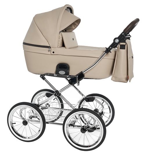 Roan Coss Classic коляска для новорожденных на больших колесах новые цвета 2020 - купить в интернет-магазине Иколяски в Москве с доставкой по РФ - цвет Cappuccino