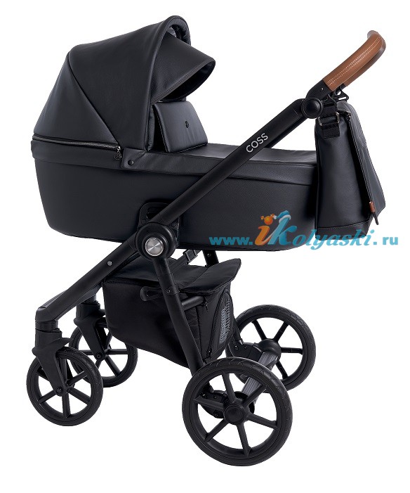Roan Coss коляска для новорожденных 3 в 1 с компактной складной рамой новые цвета 2020 - Black Pearl  экокожа