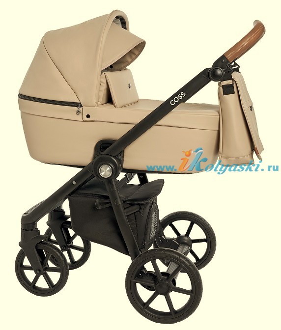 Roan Coss коляска для новорожденных 3 в 1 с компактной складной рамой новые цвета 2020 - Cappuccino экокожа