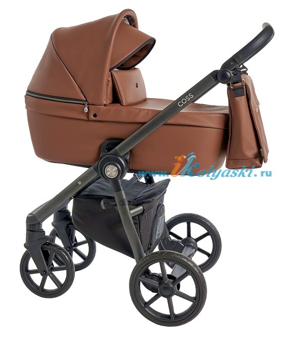 Roan Coss коляска для новорожденных 3 в 1 с компактной складной рамой новые цвета 2020 - Cognac экокожа