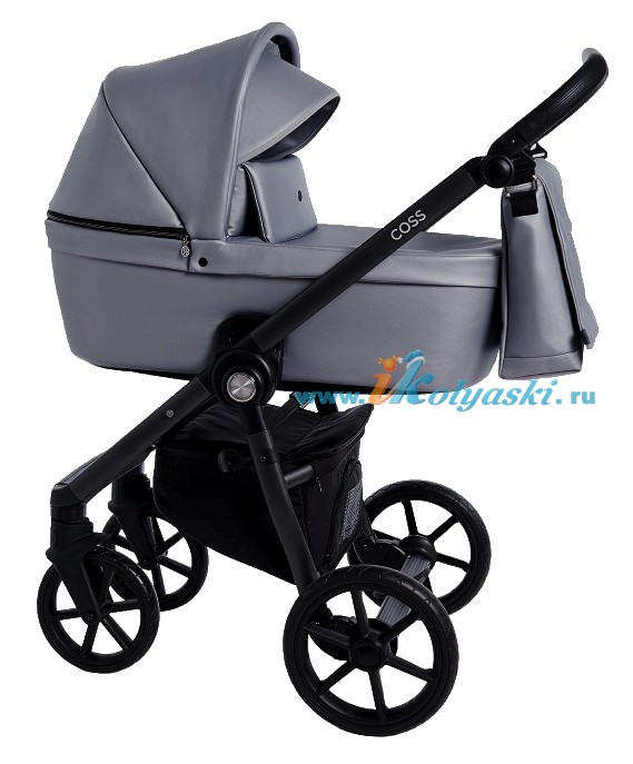 Roan Coss коляска для новорожденных 3 в 1 с компактной складной рамой новые цвета 2020 - Grey Pearl экокожа