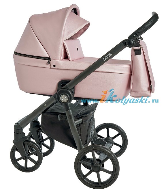 Roan Coss коляска для новорожденных 3 в 1 с компактной складной рамой новые цвета 2020 - Pink Pearl  экокожа