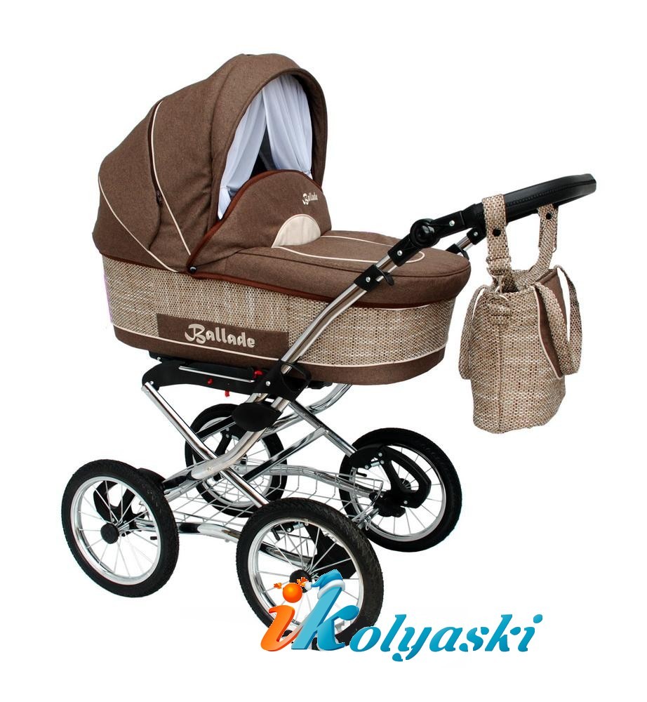 Aneco Ballade - Анеко Баллада - Детская коляска для новорожденных класса Lux на больших надувных колесах, 2 в 1
