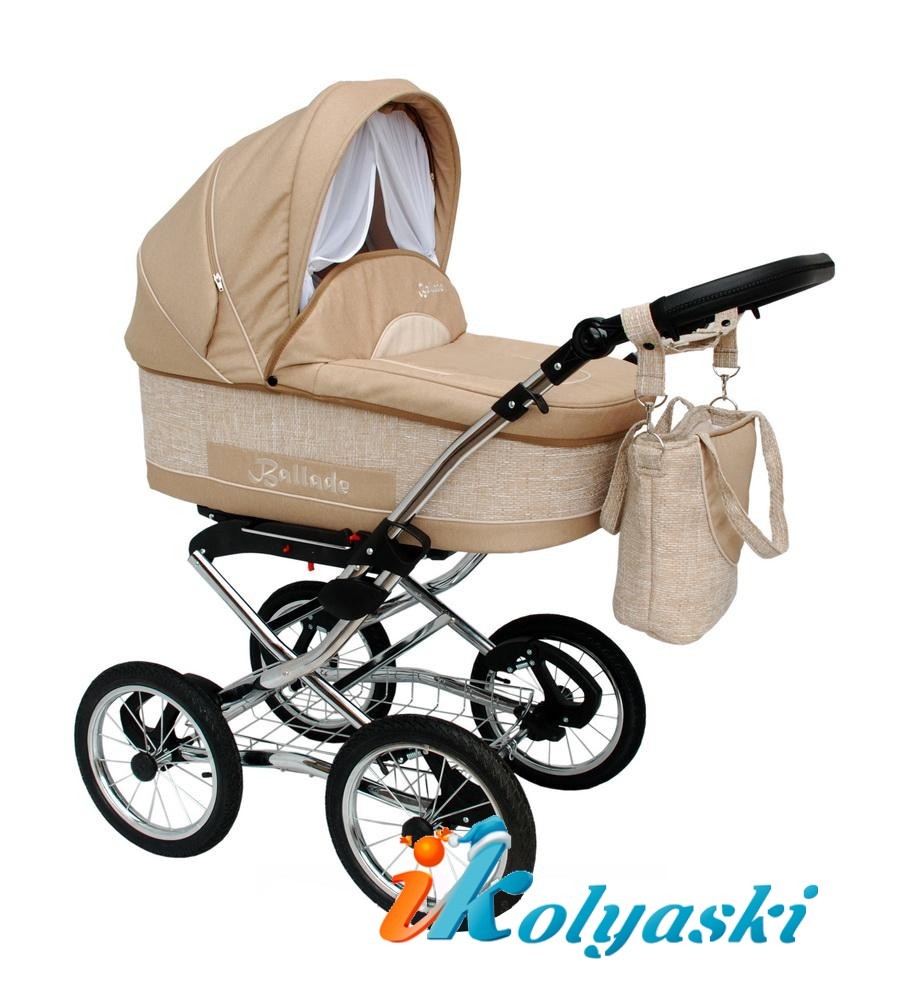 Aneco Ballade, Анеко Баллада, Детская коляска для новорожденных, детская коляска класса Lux, коляска на больших надувных колесах, коляска 2 в 1, коляски для новорожденных, коляска на зиму, коляска зима-лето