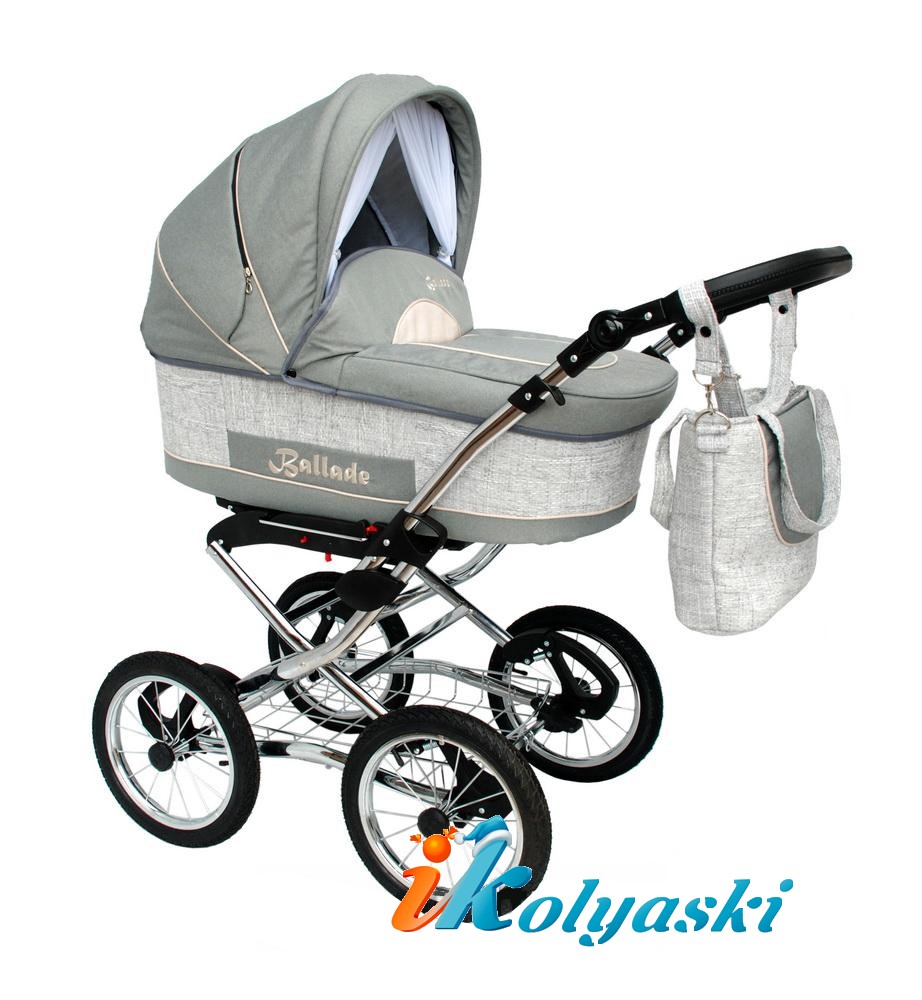 Aneco Ballade, Анеко Баллада, Детская коляска для новорожденных, детская коляска класса Lux, коляска на больших надувных колесах, коляска 2 в 1, коляски для новорожденных, коляска на зиму, коляска зима-лето