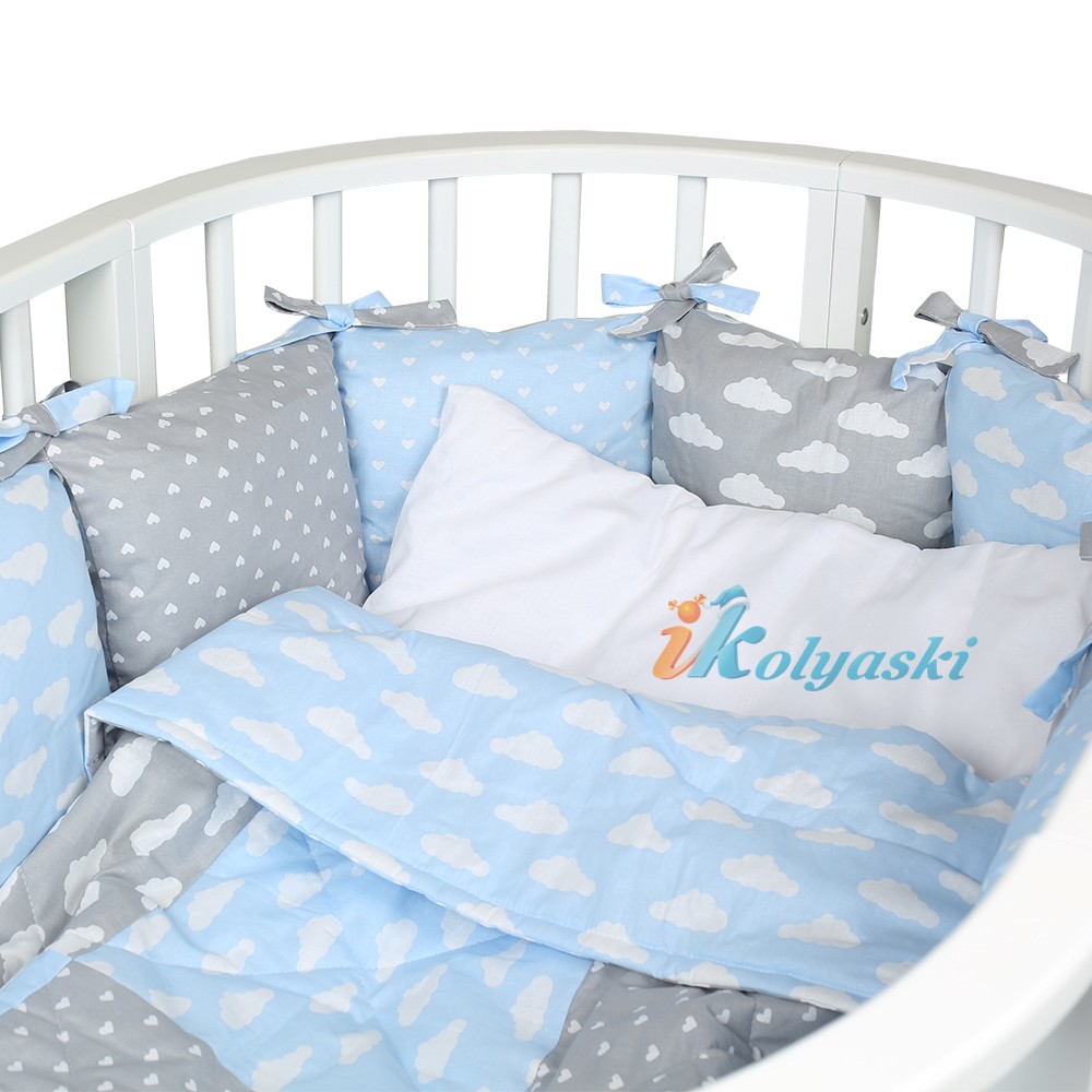 Комплект в круглую, овальную, прямоугольную кроватку для новорожденного, универсальный, 5 предметов,  ALIS КУБИКИ ГОЛУБОЙ.   Комплект в круглую кроватку для новорожденных, комплект в овальную кроватку, комплект в прямоугольную кроватку для новорожденного, комплект в кроватку, купить комплект в кроватку, куплю комплект в кроватку, комплекты в кроватки, комплект в кроватку для новорожденного, комплект в детскую кроватку