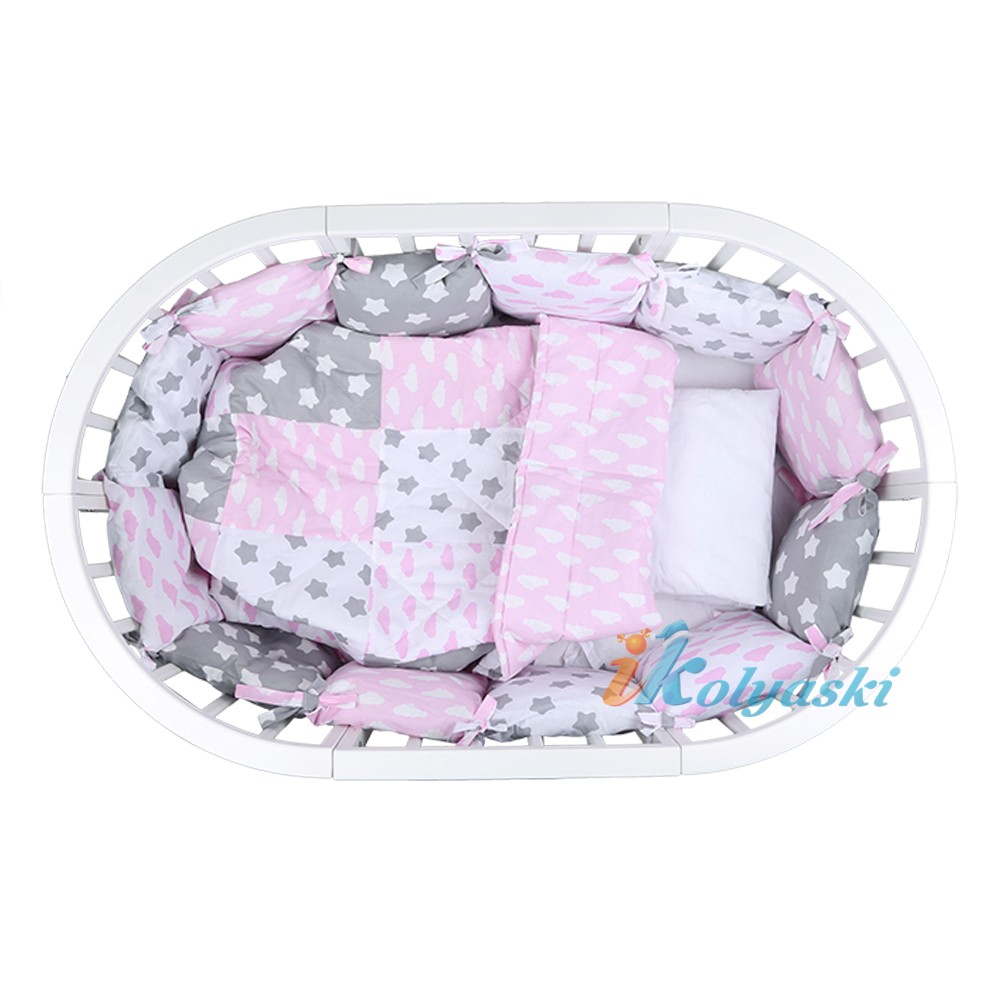 Комплект в круглую, овальную, прямоугольную кроватку для новорожденного, универсальный, 5 предметов,  ALIS КУБИКИ РОЗОВЫЙ.   Комплект в круглую кроватку для новорожденных, комплект в овальную кроватку, комплект в прямоугольную кроватку для новорожденного, комплект в кроватку, купить комплект в кроватку, куплю комплект в кроватку, комплекты в кроватки, комплект в кроватку для новорожденного, комплект в детскую кроватку