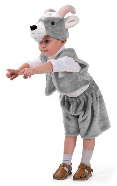 Детский карнавальный костюм Козлика, карнавальный костюм из искусственного меха. В комплекте: шорты, жилет, шапка с рогами, фирма Батик, костюм козлика, детский карнавальный костюм коздика, костюм козла