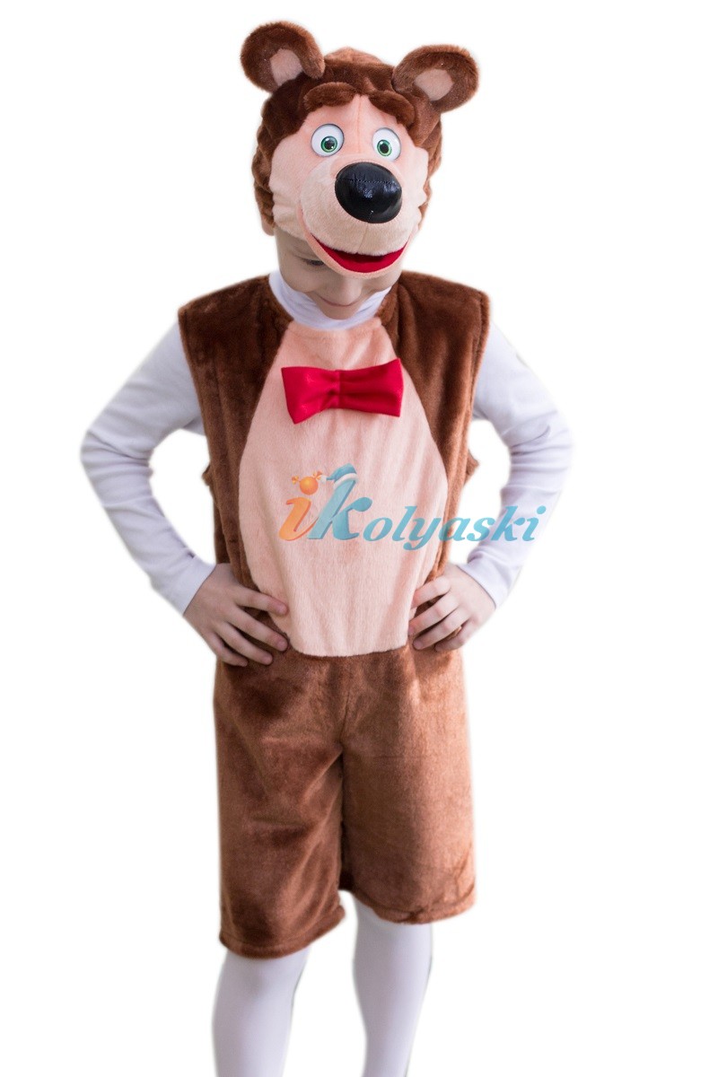 Костюм Медведя Потапа, костюм сказочного медведя, костюм Мишки из мультфильма Маша и Медведь, плюш, размер единый от 2 до 7 лет, рост 98-128 см,  артикул 89035-1, фирма Остров игрушки, Карнавалия.  