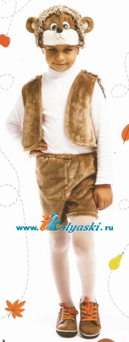 Костюм Ежика, костюм Ёжика,  костюм ежа, Детский карнавальный костюм из искусственного меха Ежик купить в интернет-магазине Иколяски в Москве с доставкой по РФ