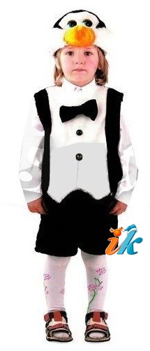 Костюм Пингвина. Костюм Пингвинчика. Детский карнавальный костюм Пингвина, карнавальный костюм из искусственного меха, фирма Батик, Россия