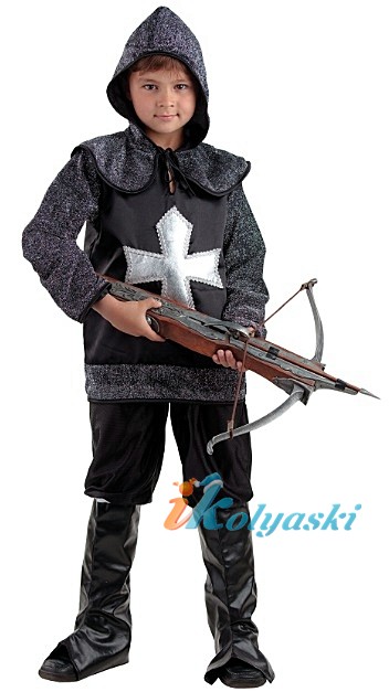 детский карнавальный костюм Рыцаря, костюм Рыцарь, крестоносец,  средневековый воин, арбалетчик, стрелок, карнавальный костюм для мальчика, Карнавалия, фирма Остров игрушки, маскарадный костюм