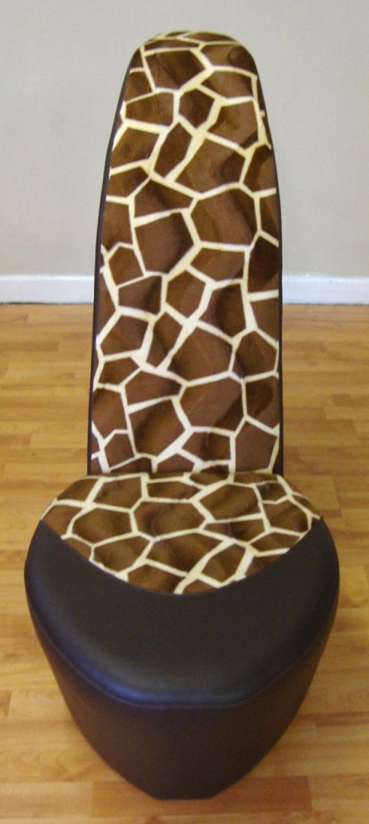 Кресло туфелька, кожаное кресло, оригинальные кресла, мягкая мебель в комнату для девочки, кресло для детской комнаты, оригинальные кресла для ресторанов, для кафе, кресла для салонов красоты, цвет коричневый и жираф
